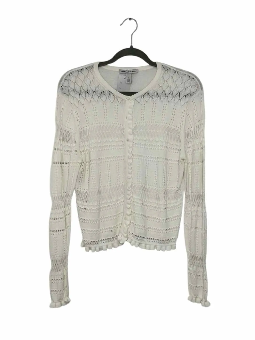 Autumn Cashmere Size Large White Pre-Owned Sweater- Ladies