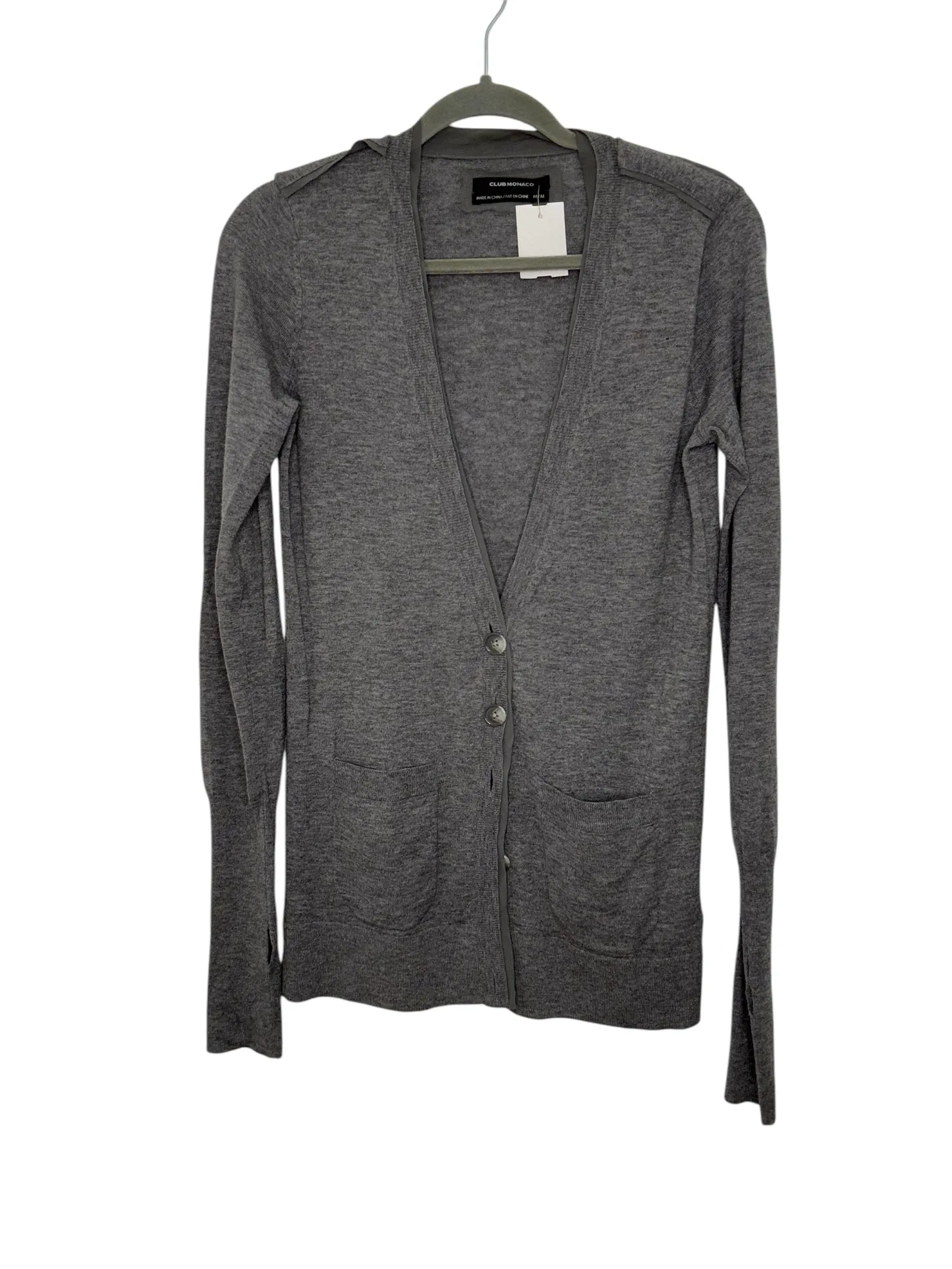 Club Monaco Size Medium Grey Pre-Owned Sweater- Ladies