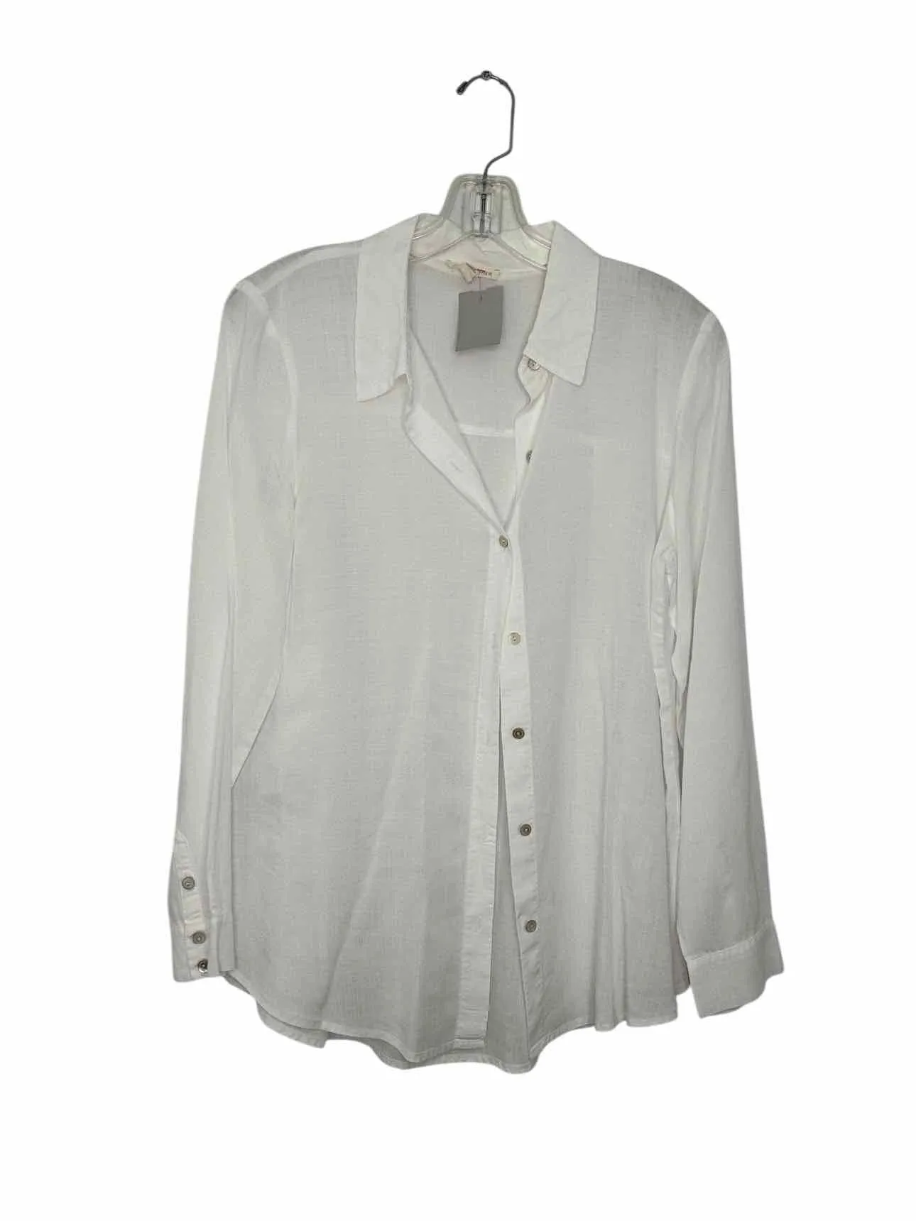 Eileen Fisher Size Small White Pre-Owned Shirt- Ladies