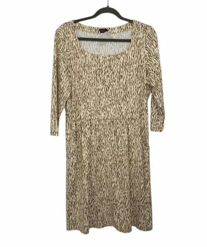 J McLaughlin Size X-Large Cream Print Pre-Owned Dress- Ladies