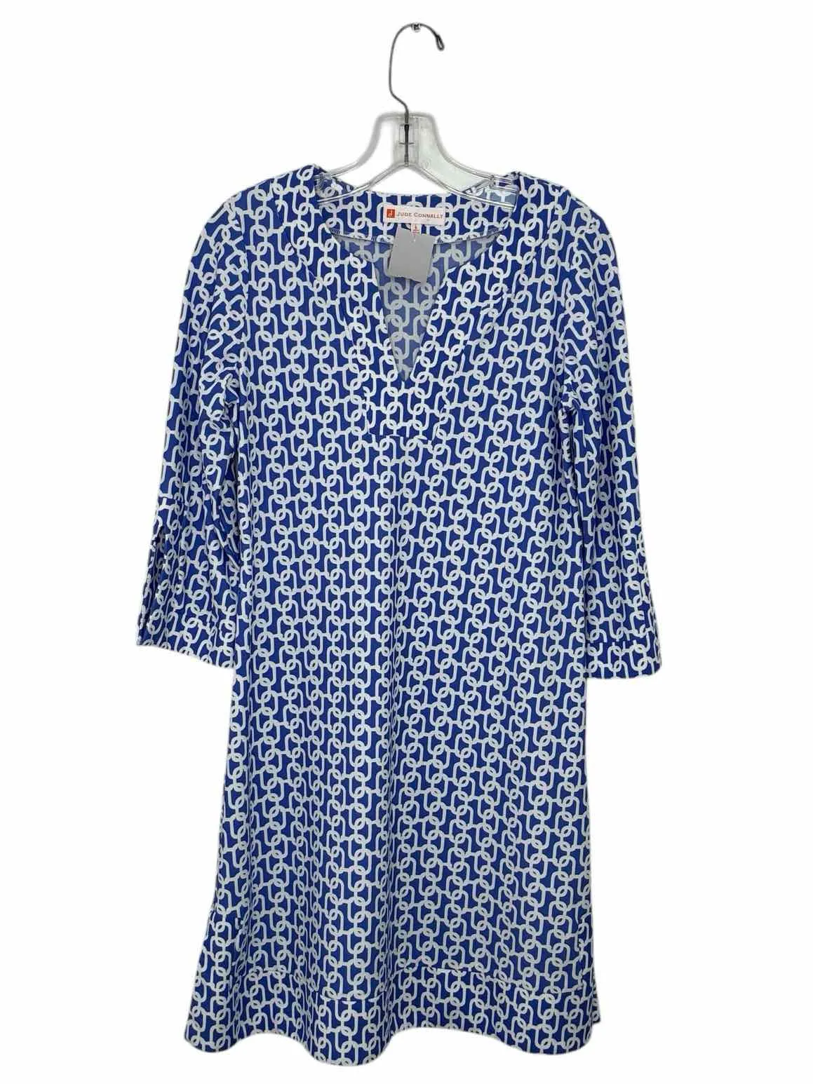 Jude Connally Size Small Blue Print Pre-Owned Dress- Ladies