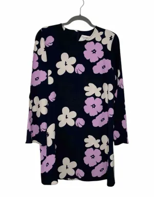 Marimekko Size Large Blue Floral Pre-Owned Dress- Ladies
