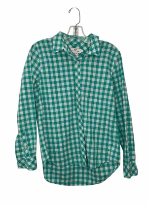 Vineyard Vines Size 2 Teal Print Pre-Owned Shirt- Ladies